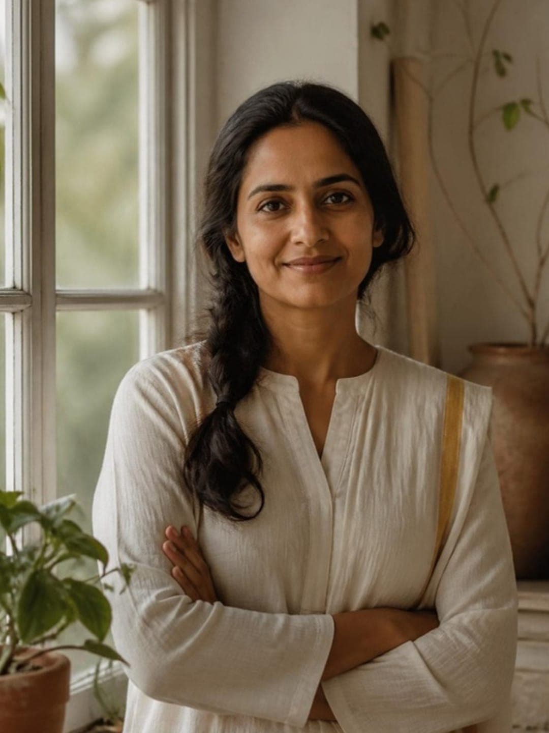 Portrait of Meera Pillai (AI-generated)